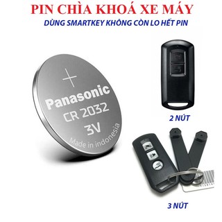 Pin chìa khóa xe máy điều khiển panasonic cr2032 smartkey honda sh, vision, lead, ab, pcx, vario