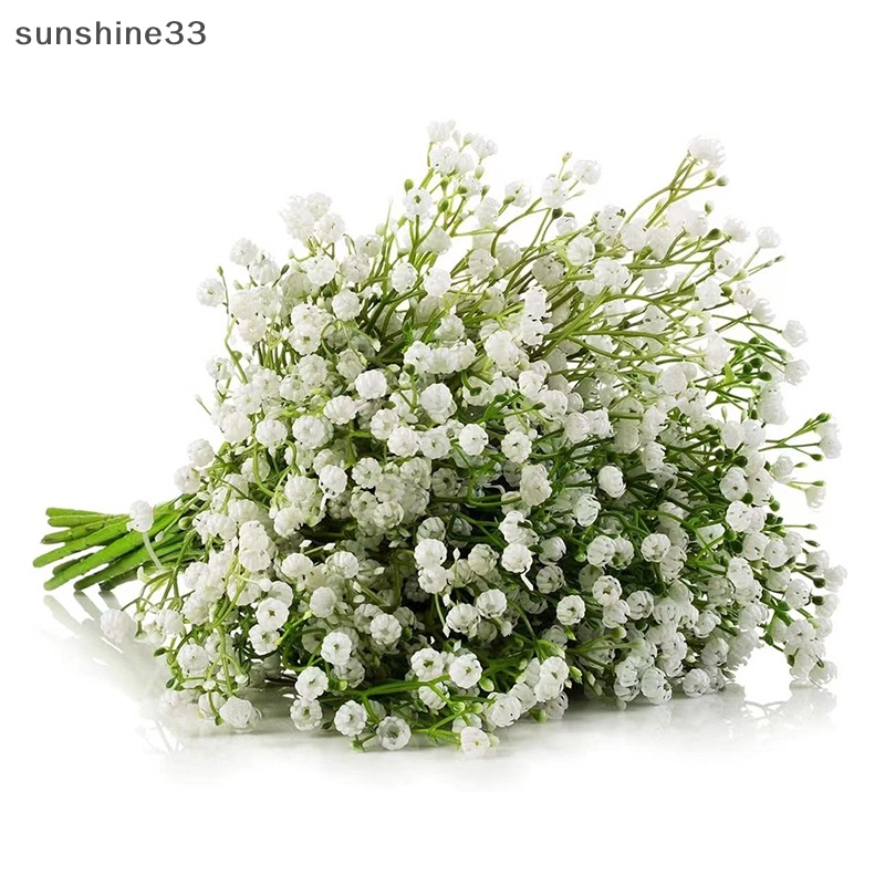 Bó Hoa gypsophila Màu Trắng Bằng Nhựa Kích Thước 15inch Dùng Trang Trí Tiệc Cưới diy