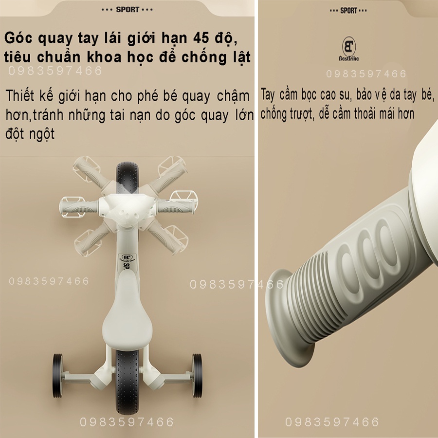 Xe chòi chân, xe thăng bằng đa năng 3in1-Xe đạp 3 bánh - có đèn nhạc cao cấp tải trọng 100kg, Obama Baby