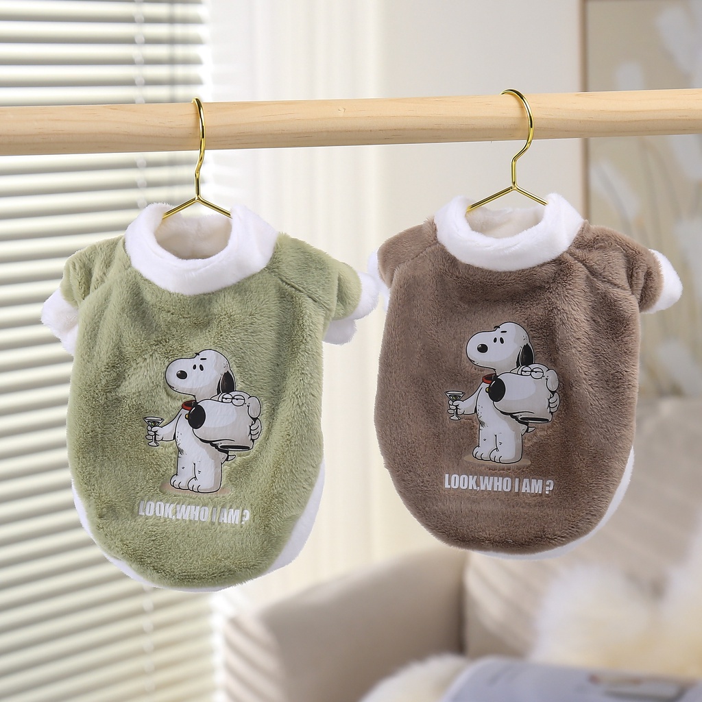 Áo hoodie Giữ Ấm In Họa Tiết Chó snoopy Dễ Thương Thời Trang Thu Đông Cho Thú Cưng