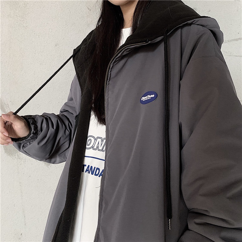 Áo Khoác Gió 2 Lớp Nam Nữ Mặc Được 2 Mặt, Áo Khoác Unisex 2 Mặt Có Mũ Liền Phối Logo Hem Fashion