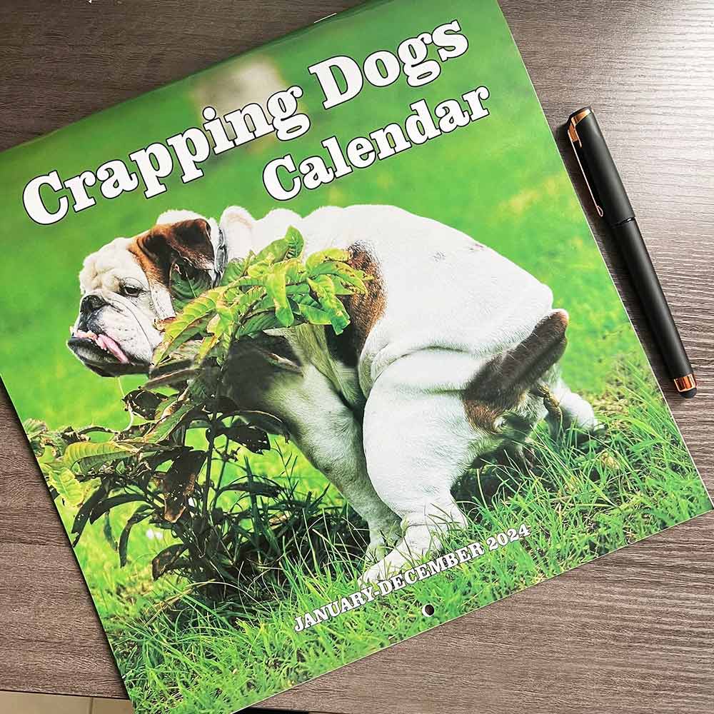 2024 Wall Calendar 12 Monthly Pooping Dogs Calendar Funny Dog Calendar Gag Gifts,Perfect White Elephant Christmas Gift
