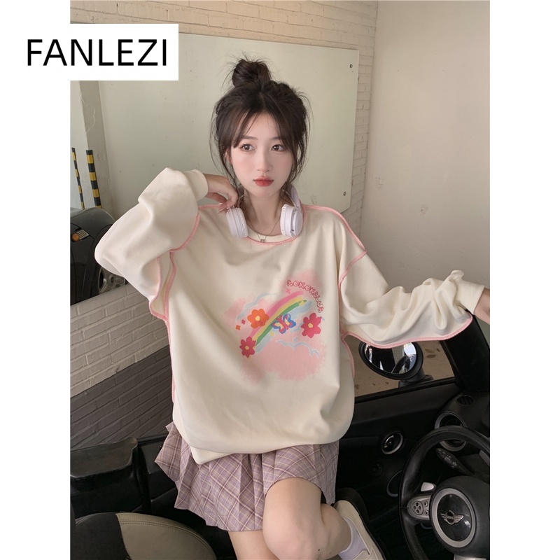 FANLEZI Áo Khoác hoodie áo khoác nữ zip hoodie Thoải mái INS chic cozy WWY23B0P1Z 46Z231117