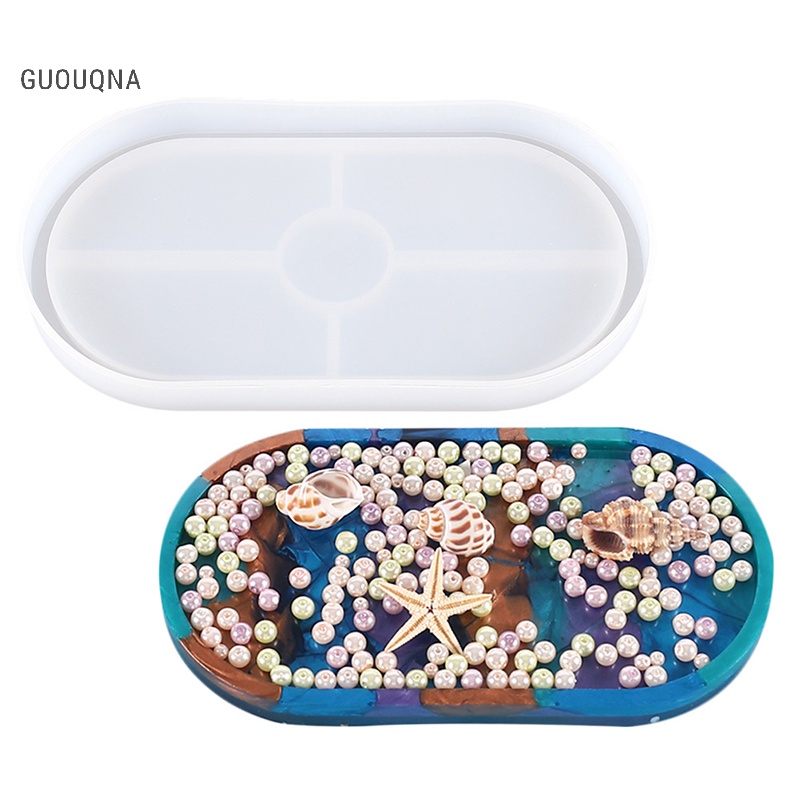 Guouqna Khuôn Silicon Hình oval Làm Đế Lót Ly Bằng resin epoxy uv diy
