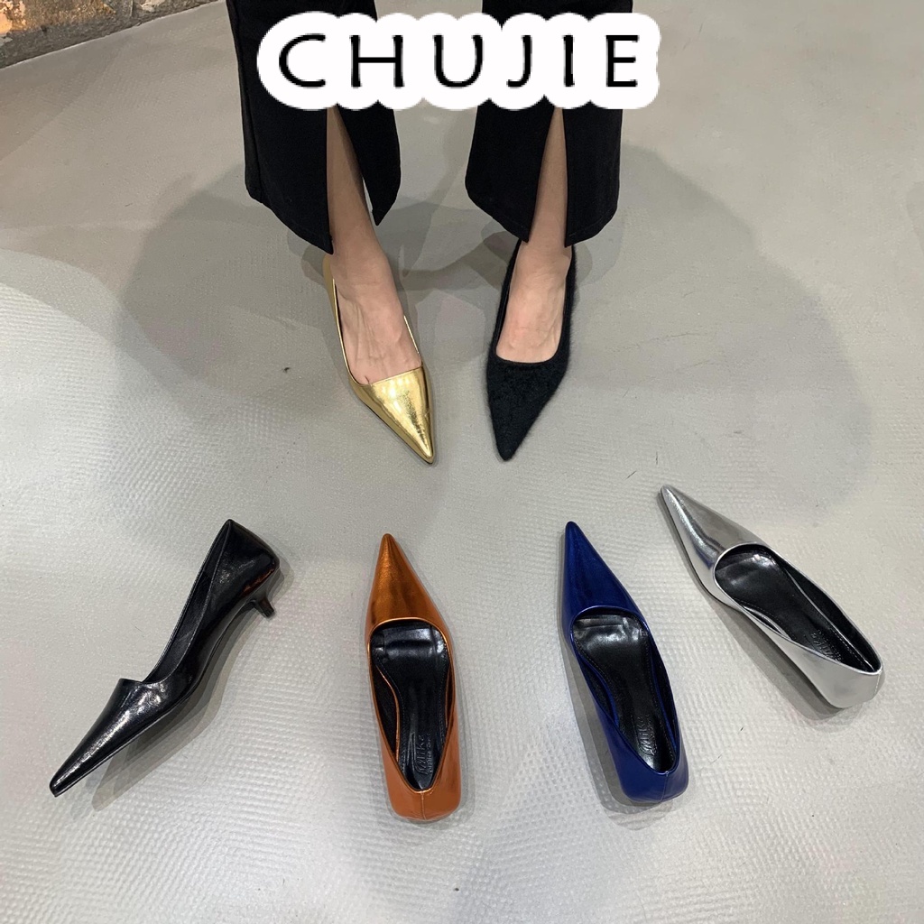 CHUJIE giày cao gót nữ đế cao sandal đi chơi FBL23903D6 36Z230906