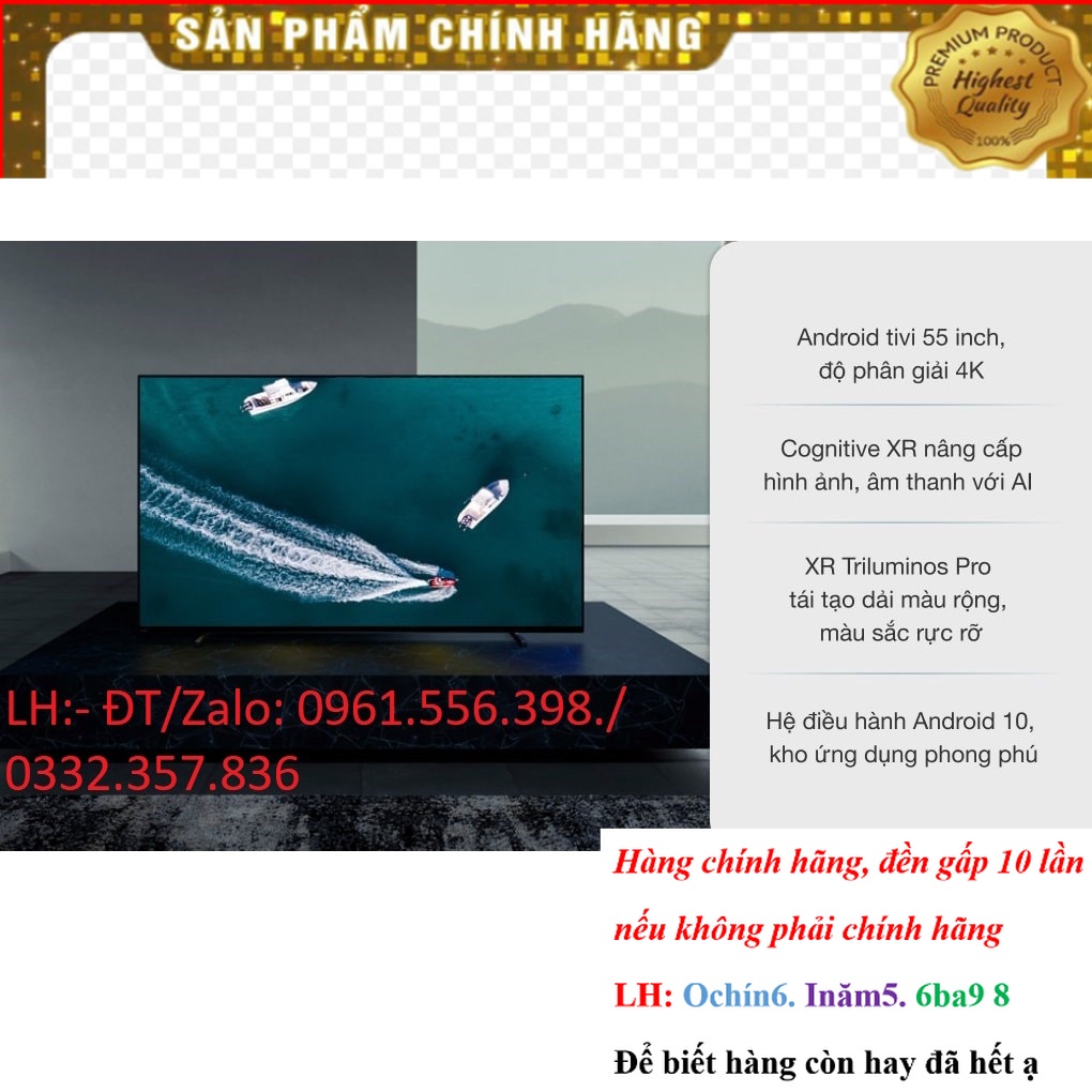 SALE_ Smart Tivi OLED Sony 55 Inch 4K XR-55A80J &lt; Chính hãng BH:24 tháng tại nhà toàn quốc &gt;