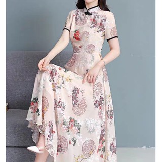 Váy lụa HORMOO Váy lụa dâu tằm hoa nữ