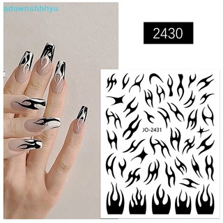 1 tờ sticker dán móng tay tráng gương hình ngọn lửa diy