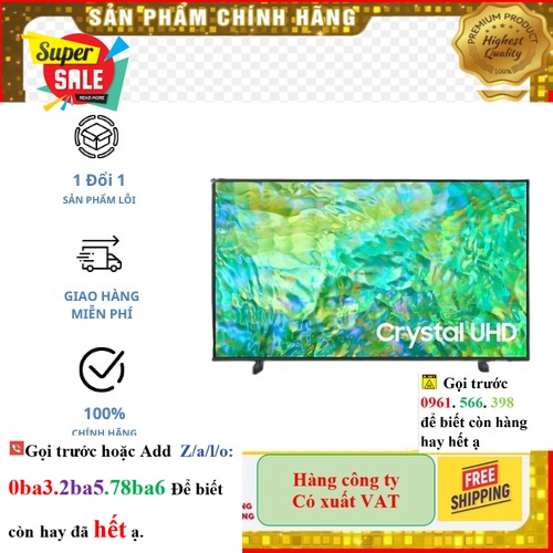 Hãng&gt; Tivi Samsung 43 inch Crystal UHD 4K CU8000  .