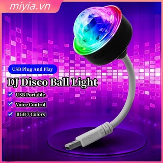 Đèn led chiếu sáng sân khấu dj tiệc tự động xoay usb mini disco bóng đèn rgb đèn khí quyển xe ô tô nhiều màu sắc miyia.vn
