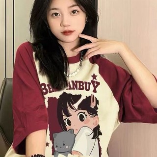 Áo Thun Ngắn Tay Dáng Rộng Thời Trang Retro Mỹ Cá Tính