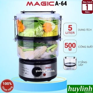 Nồi hấp điện 2 tầng magic korea a64 - 5 lít - máy hấp thực phẩm