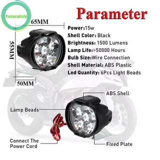 1 Đèn Pha 6 Bóng LED Siêu Sáng Cho Xe Máy
