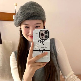 Ốp Điện Thoại Hai Lớp Đính Nơ Cho iPhone11 12 13 14 15 12Promax 13Promax 14Pro 14Promax X XS XR KPHM