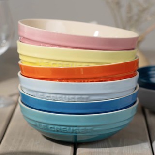 Pháp le màu mát bát canh lớn bát gốm tròn hộ gia đình ramen salad bát canh macaron 22cm