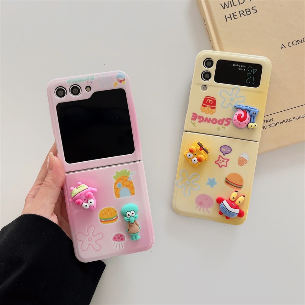 Bao Da Điện Thoại silicon Mềm Họa Tiết Hoạt Hình 3d Cho samsung galaxy z flip 3 z flip 4 z flip5 5g Ốp