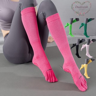Dualswish Vớ Tập yoga Màu macaron Chống Trượt Và Ấm Áp Mùa Thu Đông Đế silicone