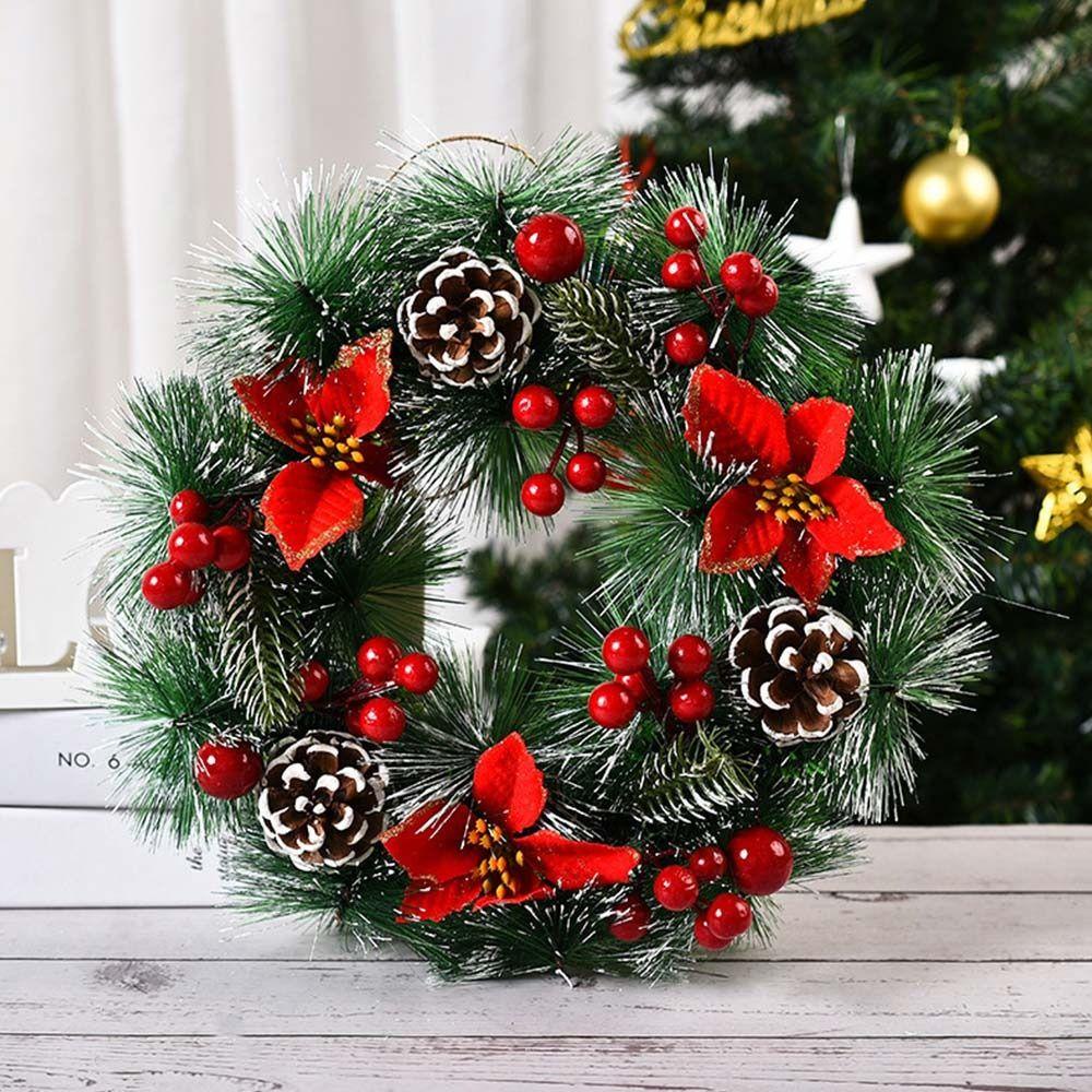 Muvako Vòng Lá Thông handmade Treo Tường Trang Trí Giáng Sinh