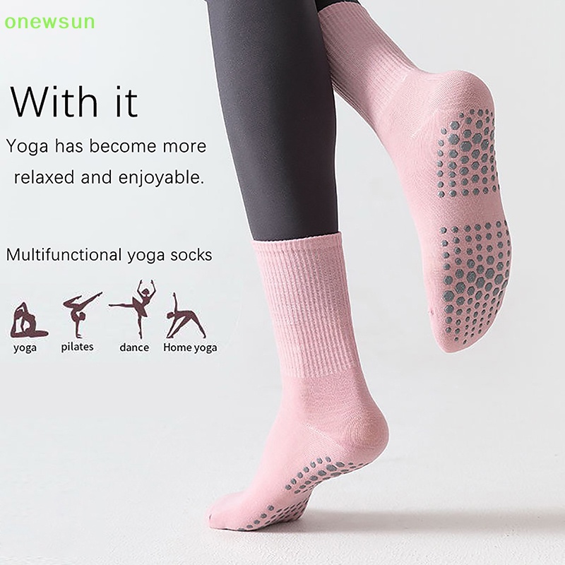 Vớ cotton Cổ Vừa Chống Trượt Thoáng Khí Họa Tiết Kẻ Sọc Màu Trơn Dùng Tập yoga / Nhảy Múa Mới