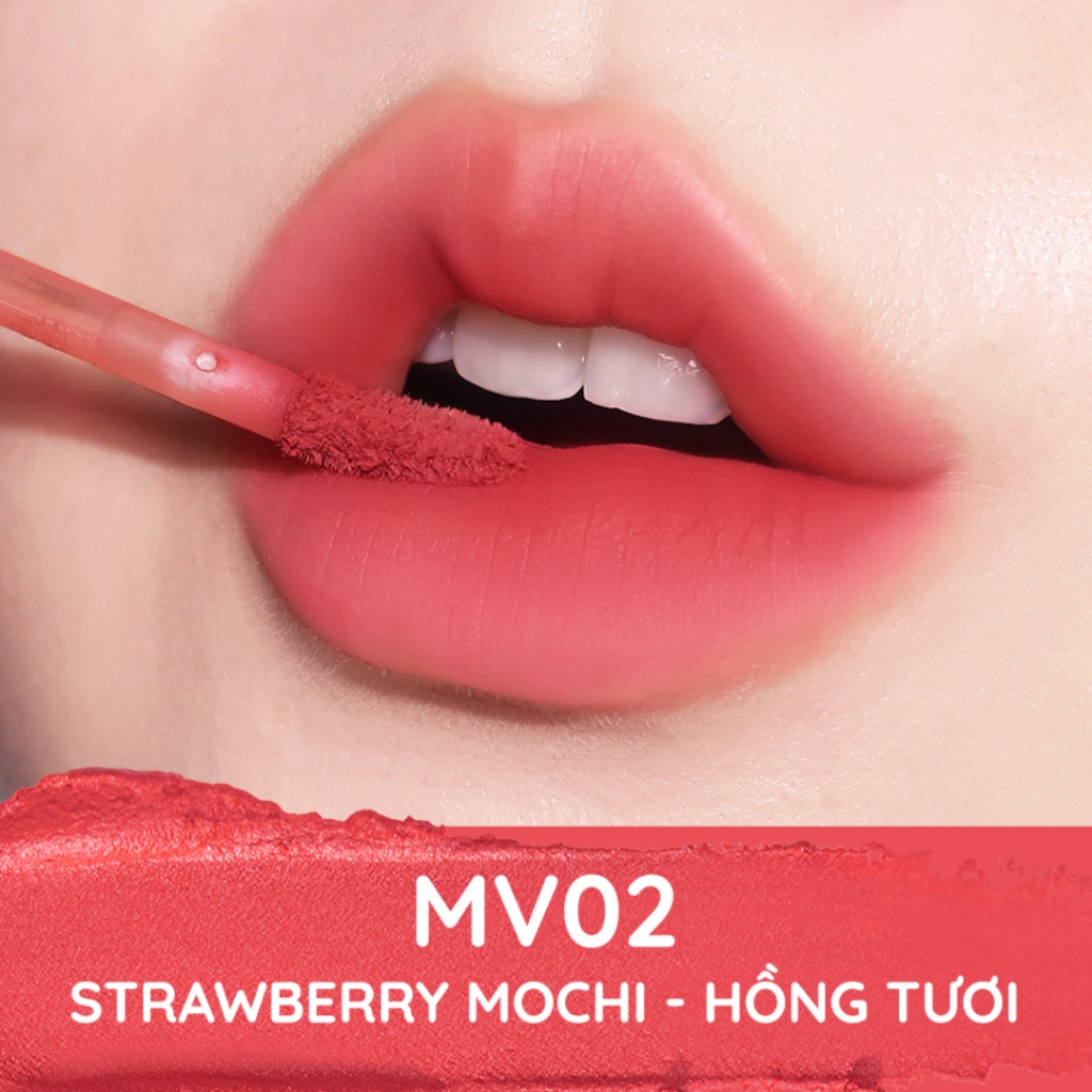 Son Kem Black Rouge Muddish Cushion Velvet Màu MV01, MV02, MV03, MV04, MV05, MV06 34.8g