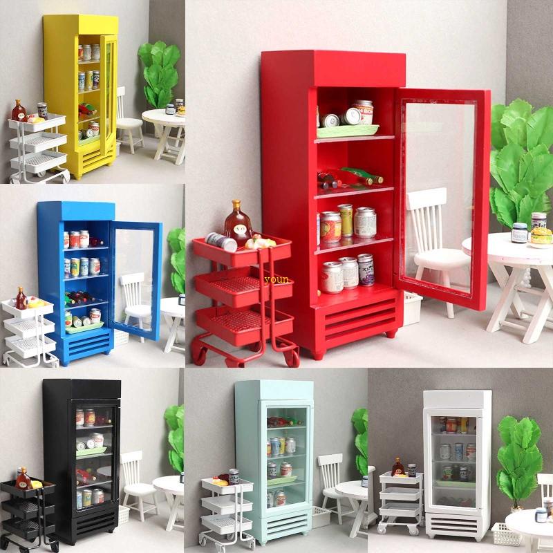 Youn Mô Hình Tủ Lạnh Mini Có Khớp Nối Cho Búp Bê accs Học Tập Sớm Nhà Bếp Người Lớn g
