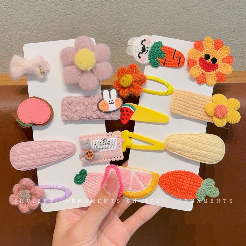 Kẹp Tóc Mái Bằng Lông Nhung Dễ Thương Thời Trang Hàn Quốc Cho Bé Gái