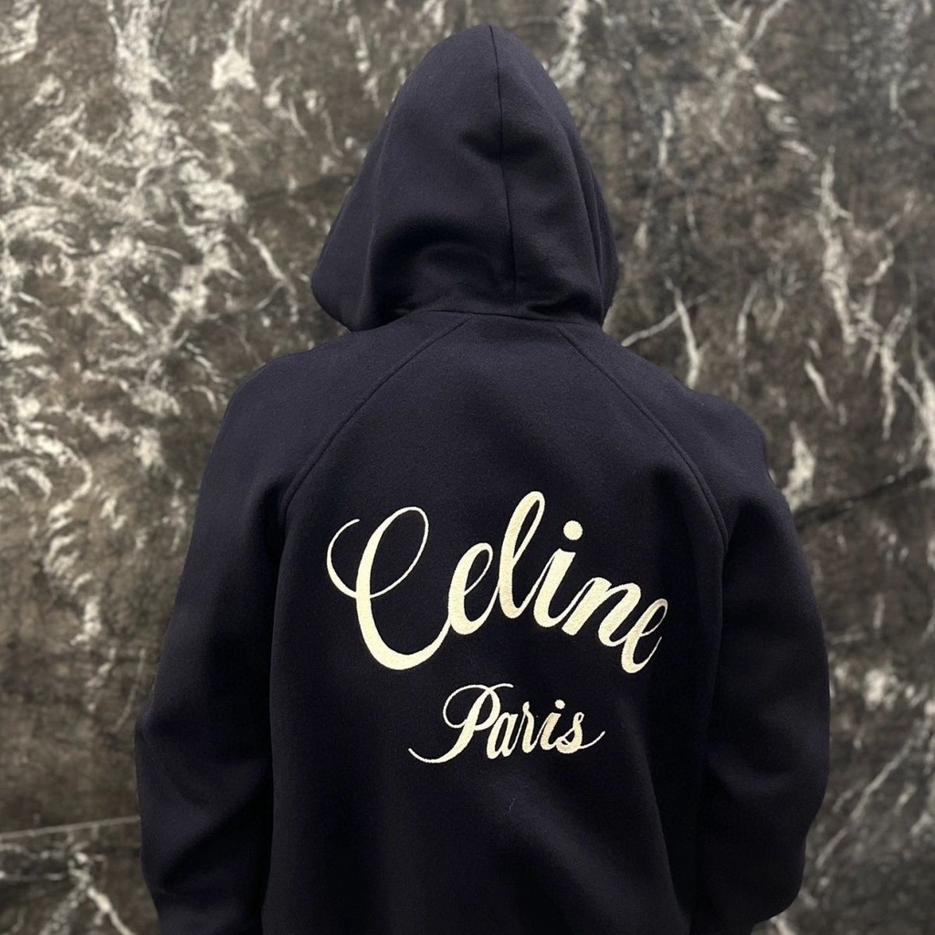 CE 2023 autumn embroidered logo casual hooded coat contrast color ribbon hooded coat baseball coat
