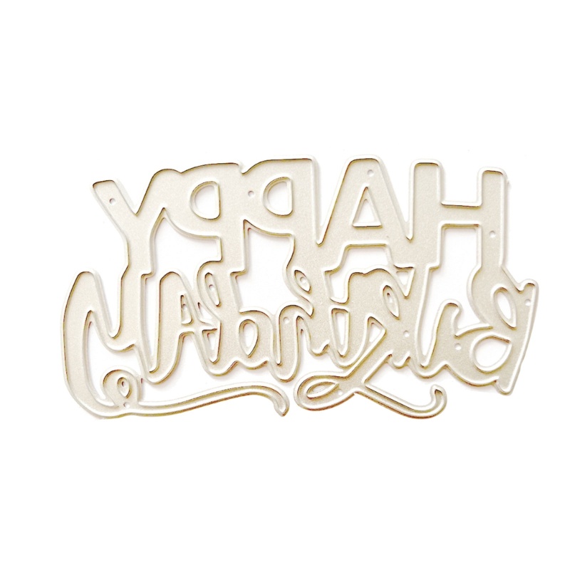 Khuôn Cắt Giấy Làm Từ Kim Loại Hình Chữ happy birthday Trang Trí Scrapbook