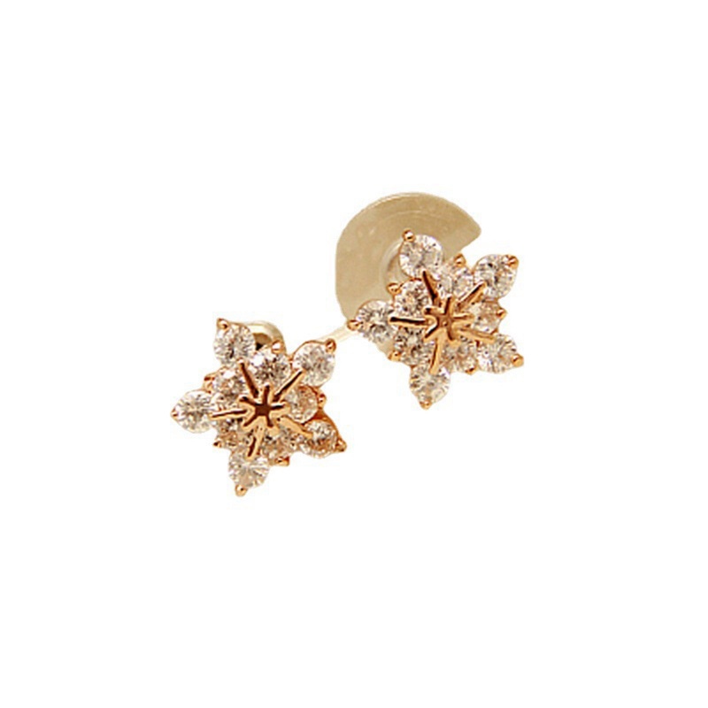 Selense Bông Tai Hình Hoa Tuyết Đính Đá zircon Lấp Lánh Thời Trang Cho Nữ