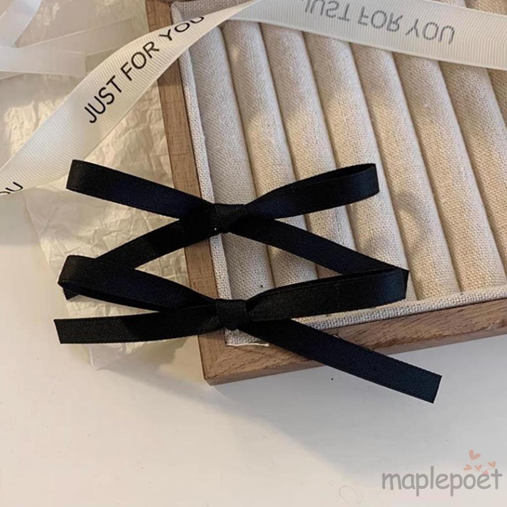 Kẹp Tóc Nơ Ruy Băng Màu Trơn Thời Trang Cho Nữ