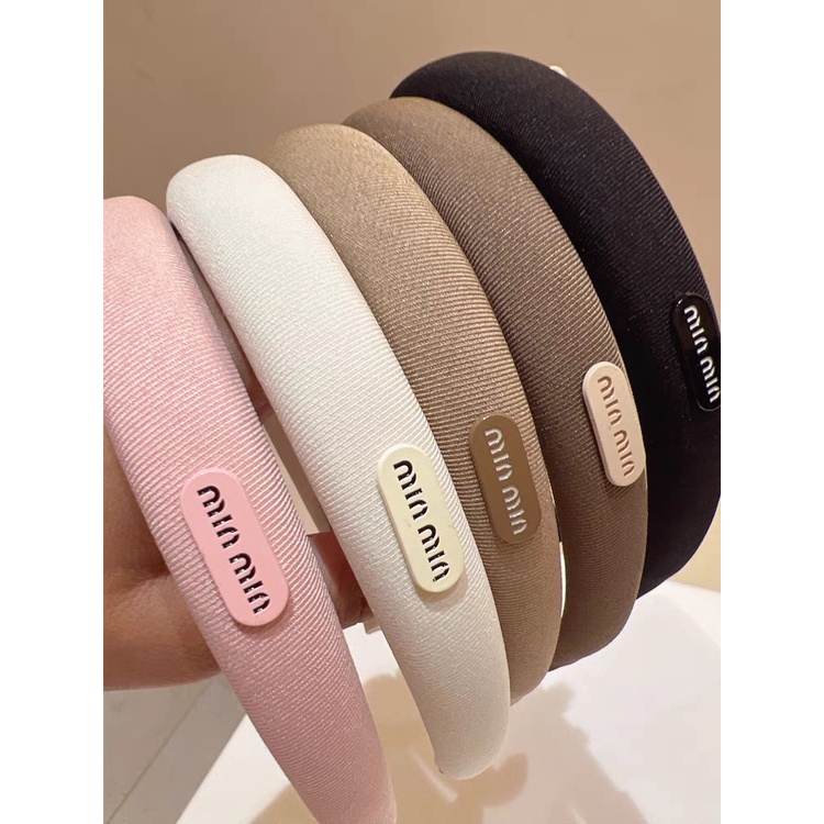 Băng Đô Cài Tóc Màu Đen In Chữ min Đơn Giản Thời Trang 2023