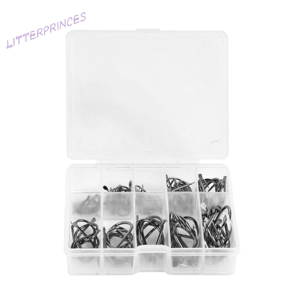 Hộp 100 Lưỡi Câu Cá Màu Đen Bằng Thép