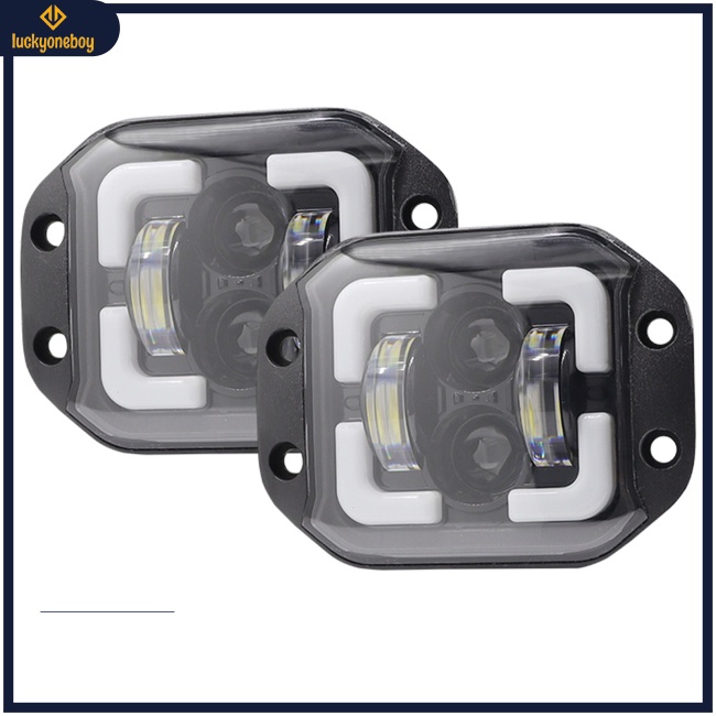 Bộ 2 Đèn led 4-inch 60w ip67 Hình Vuông Chống Nước Chống Sương Mù Cho Xe Địa Hình