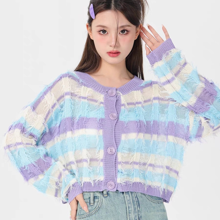 Áo Khoác cardigan Dệt Kim Cổ Chữ v Thời Trang Thu Đông Hàn Quốc Mới áo len croptop áo sweater