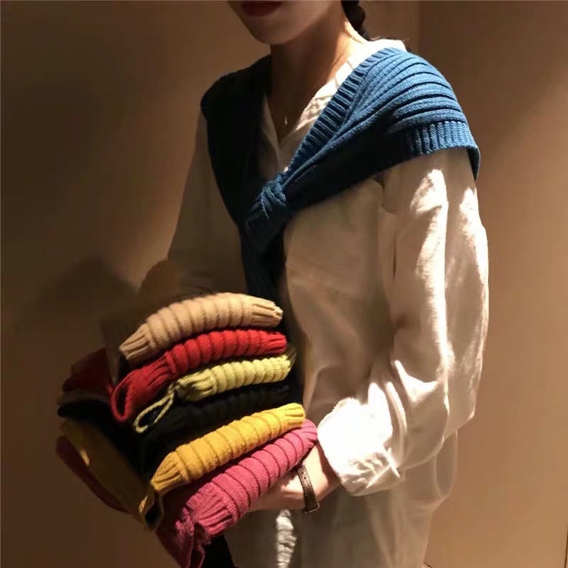 Khăn Choàng Cổ Bằng Len Dệt Kim Thắt Nút Thời Trang Xuân Thu Cho Nữ