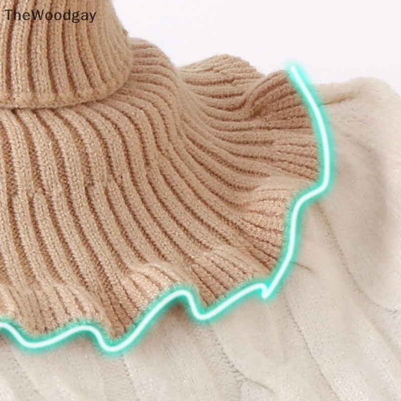 Thewoodgay Khăn Quàng Cổ Giả Dệt Kim Giả Cổ Lọ Ấm Áp Chống Gió Mùa Đông Có Thể Tháo Rời Cho Nữ en