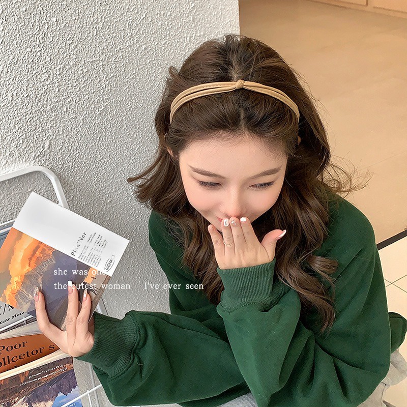 Băng Đô Cài Tóc Bằng Da Siêu Mịn Chống Trượt Phong Cách Hàn Quốc