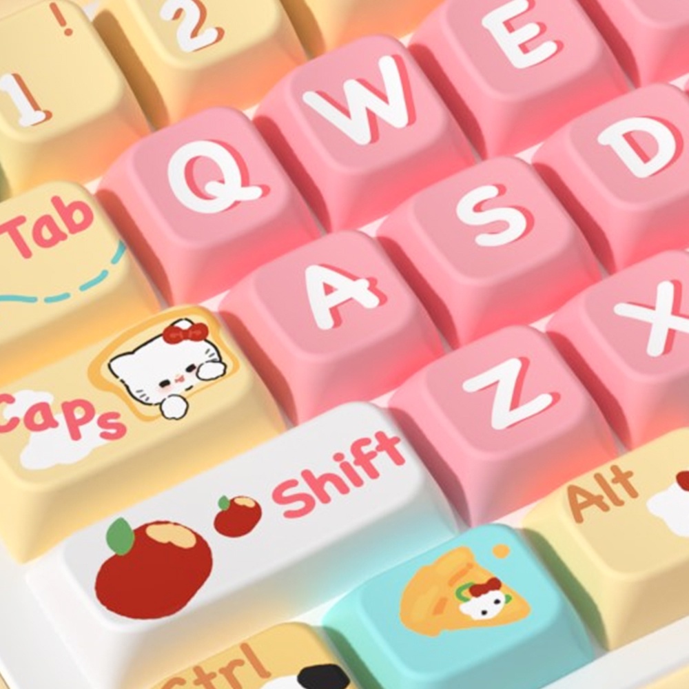 Bread Puppy Keycaps Bộ 138 / 158 Nút Bàn Phím Cơ Học In Hình Chó / Mèo Dễ Thương