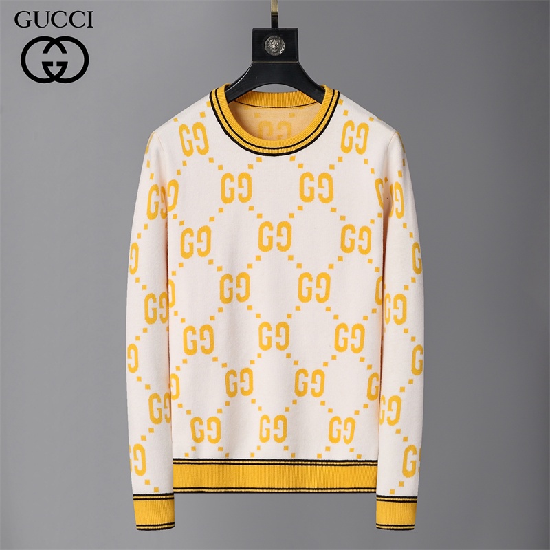 Áo Sweater gu666i Hai Chữ g Tay Dài Cổ Điển Thời Trang unisex