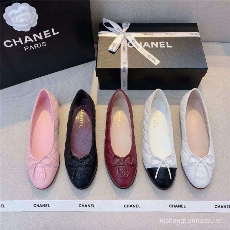 Giày Búp Bê Da Thật Mũi Tròn Thời Trang Mới Năm 2021 Cho Nữ