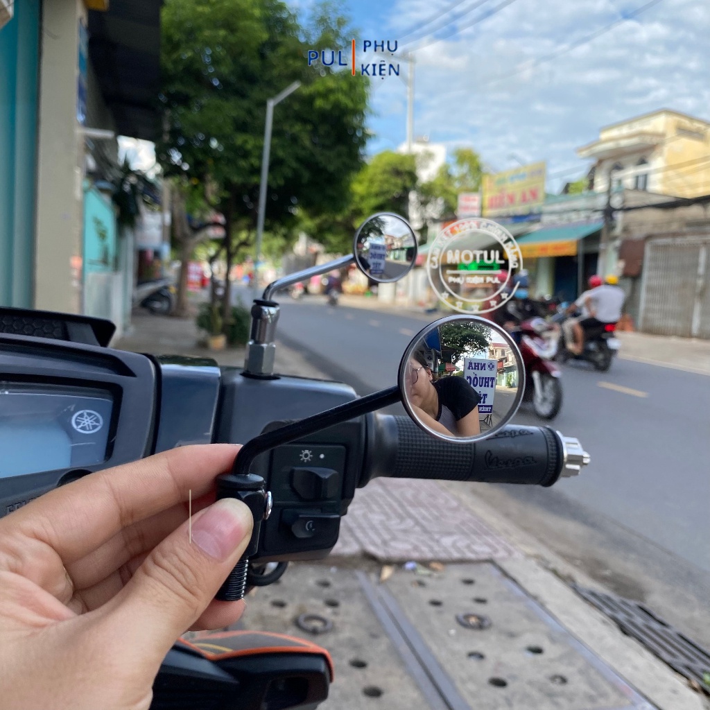 Gương mini tròn cầu lồi đường kính 3cm chân 10li ren thuận trang trí chân gương