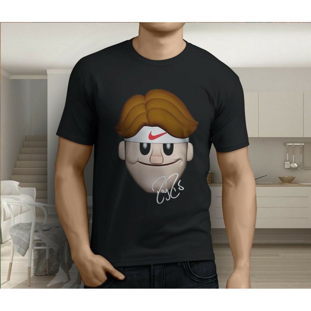 Bán chạy Thể thao Roger Federer Emoji Đen Thể thao Thể thao 100% Cotton Gildan Áo thun nam Quà tặng Valentine 930150