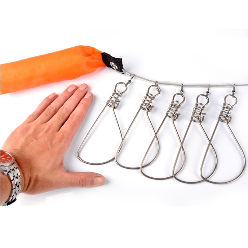 Dây Xích Khóa Mồi Câu Cá 5 Nấc 5m Bằng Thép Không Gỉ