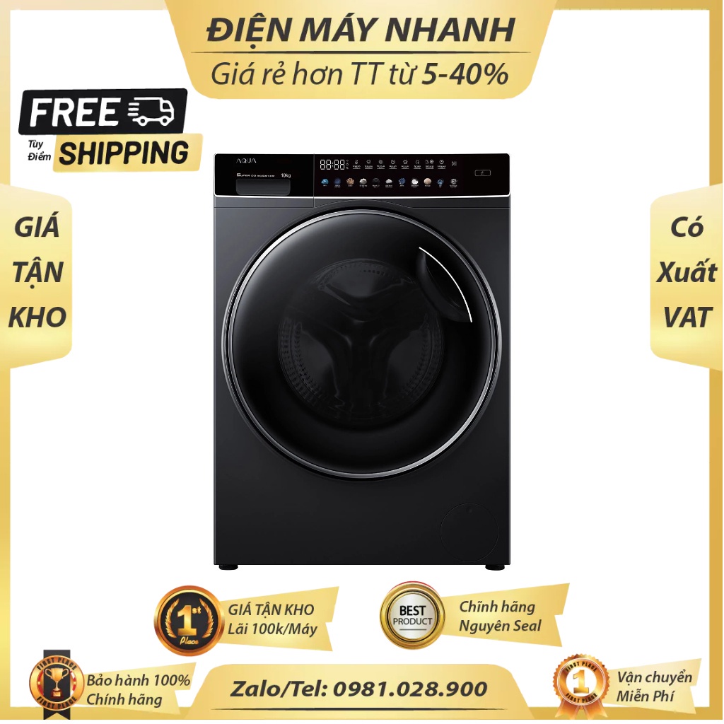 Máy giặt Aqua Inverter 10 kg AQD-DDW1000J.BK  - Mới 100%