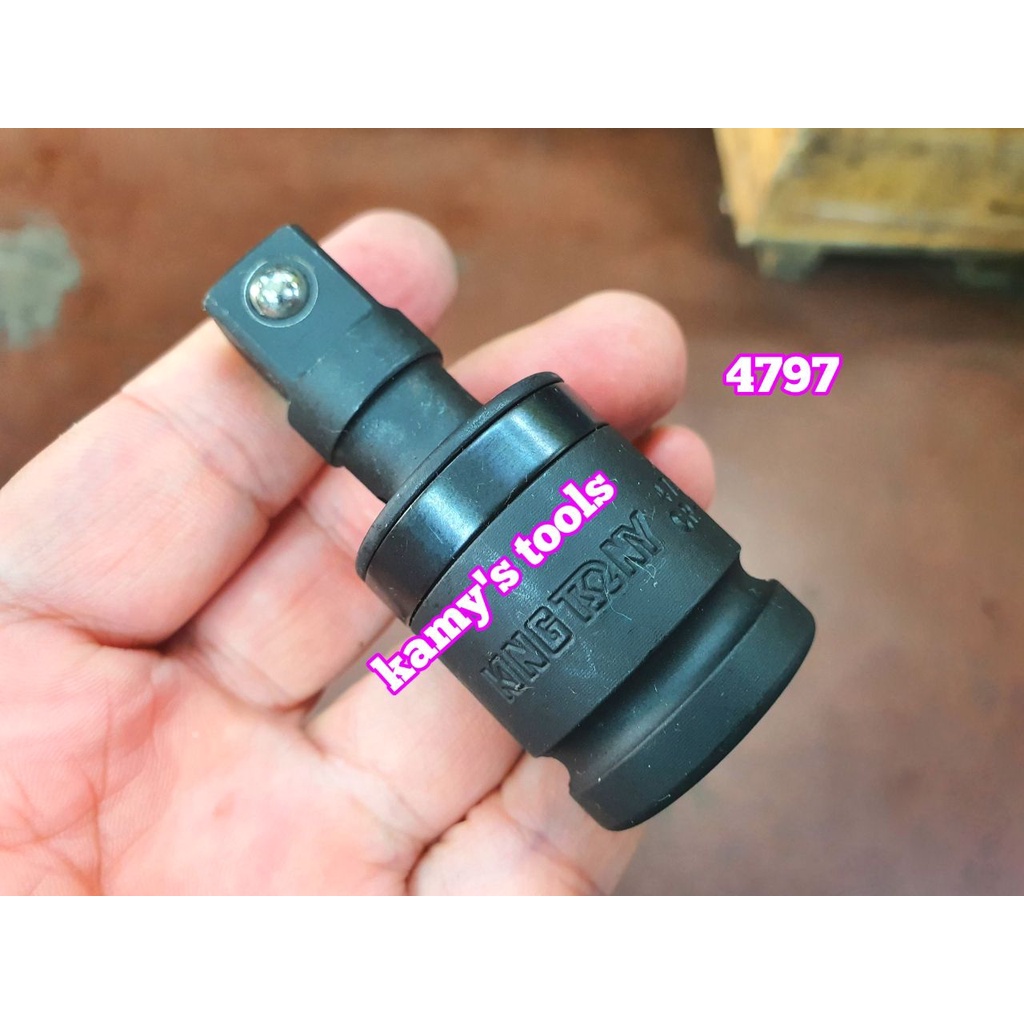 Đầu lắc léo đen có bi 1/2 inch Kingtony model 4797 dài 65mm