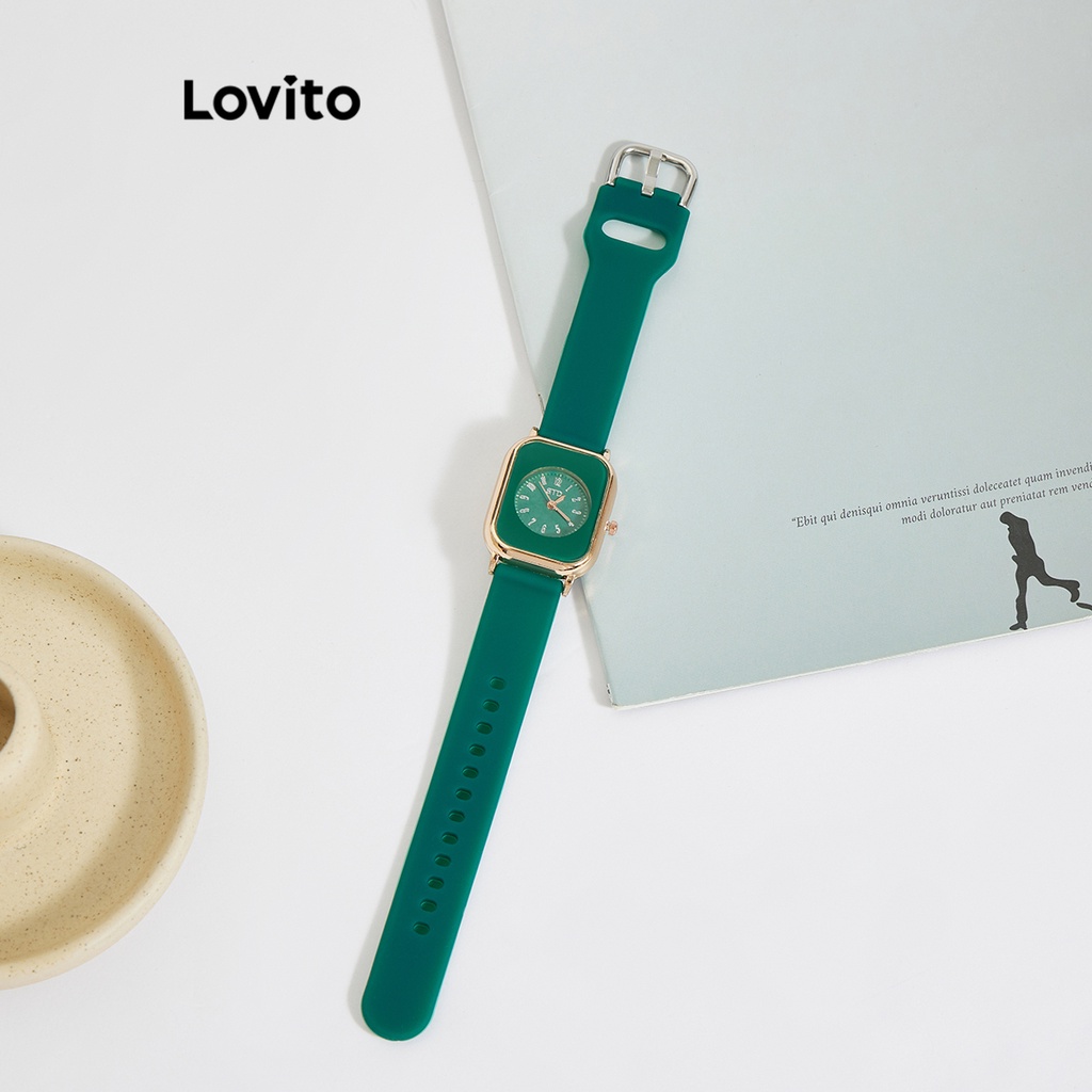 Đồng hồ điện tử Lovito màu sắc tương phản phong cách thường ngày dành cho nữ L60AD170