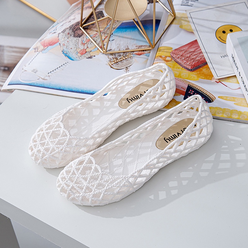 Giày Búp Bê Nhựa Đế Bằng Mềm Mại Chống Trượt Thoáng Khí