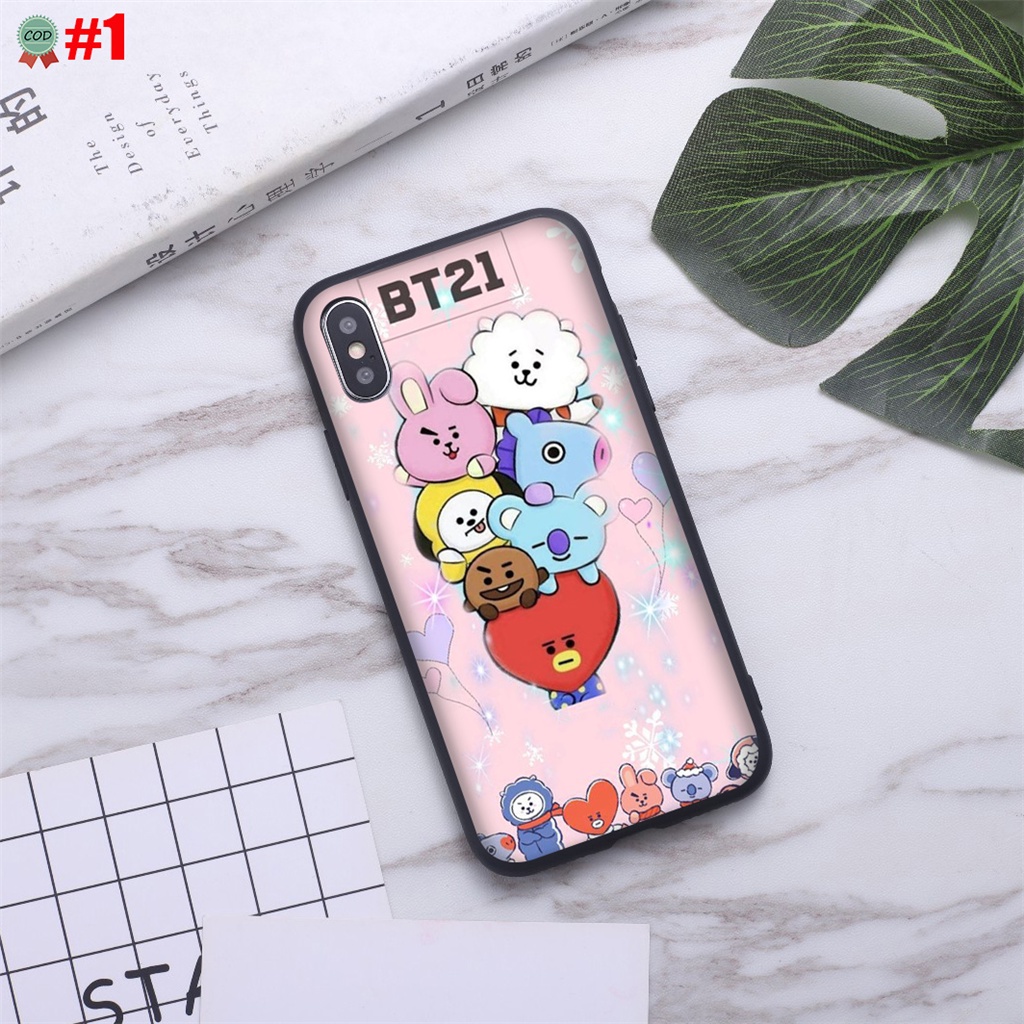 Ốp Điện Thoại Dẻo Họa Tiết Hoạt Hình bt21 bts Dễ Thương Cho iphone x xs xr 14 pro max plus 12 13 mini y4