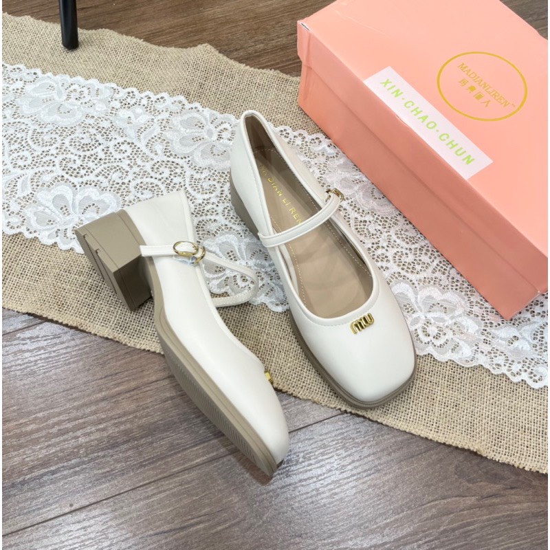 Giày cao gót dáng búp bê gót cao 3cm hàng QC cao cấp fullbox SD173 ANN_Official