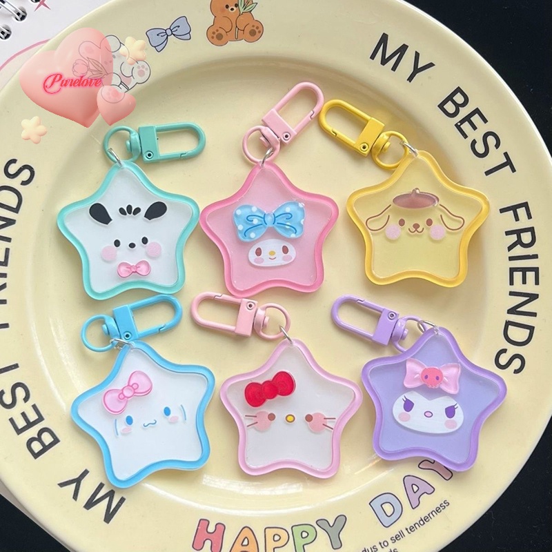 Móc Khóa Hình sanrio Và Ngôi Sao Bằng acrylic Xinh Xắn Mới